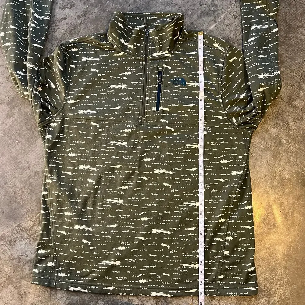 The North Face TKA Glacier Abstract Olive Fleece Pullover Size L Gorpcore